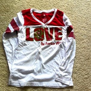 Girls 49ers long sleeve tee shirt. Size 6/7